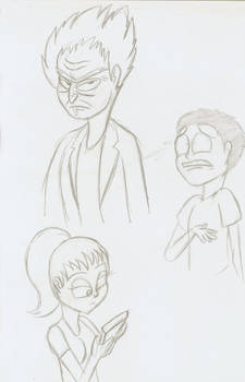 Rick, Morty and Summer drawn in my style