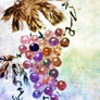 Colourfull grape chinese painting