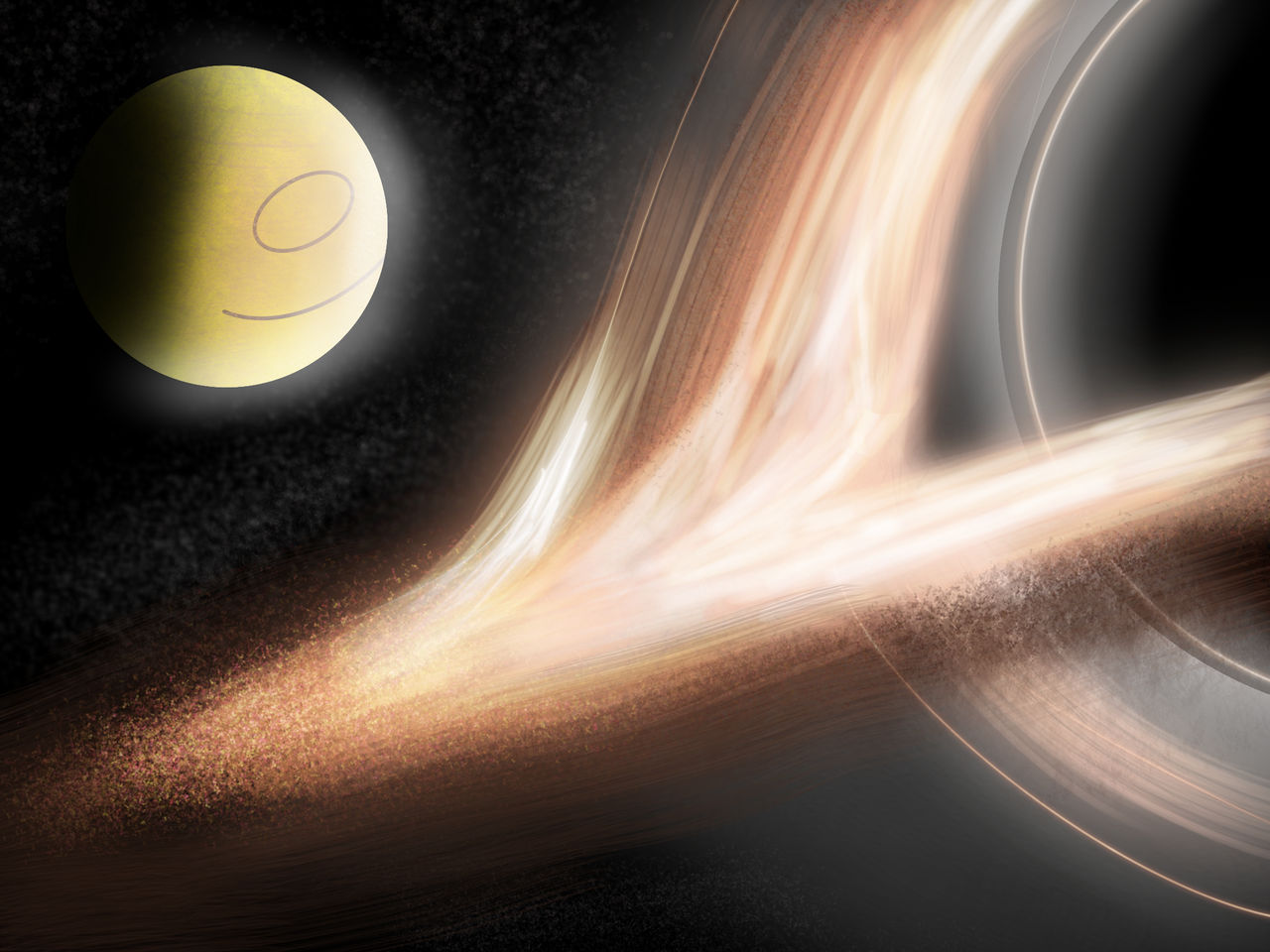 Interstellar black hole with a funny planet by 14drawsstuff on DeviantArt