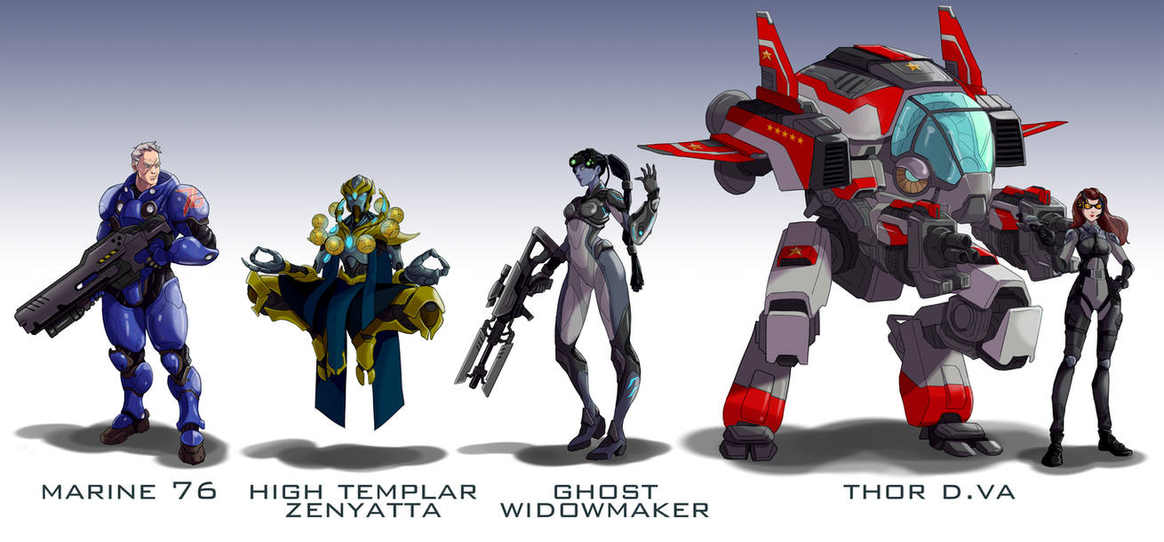 Overwatch Blizzard mashup skins by wildcard24