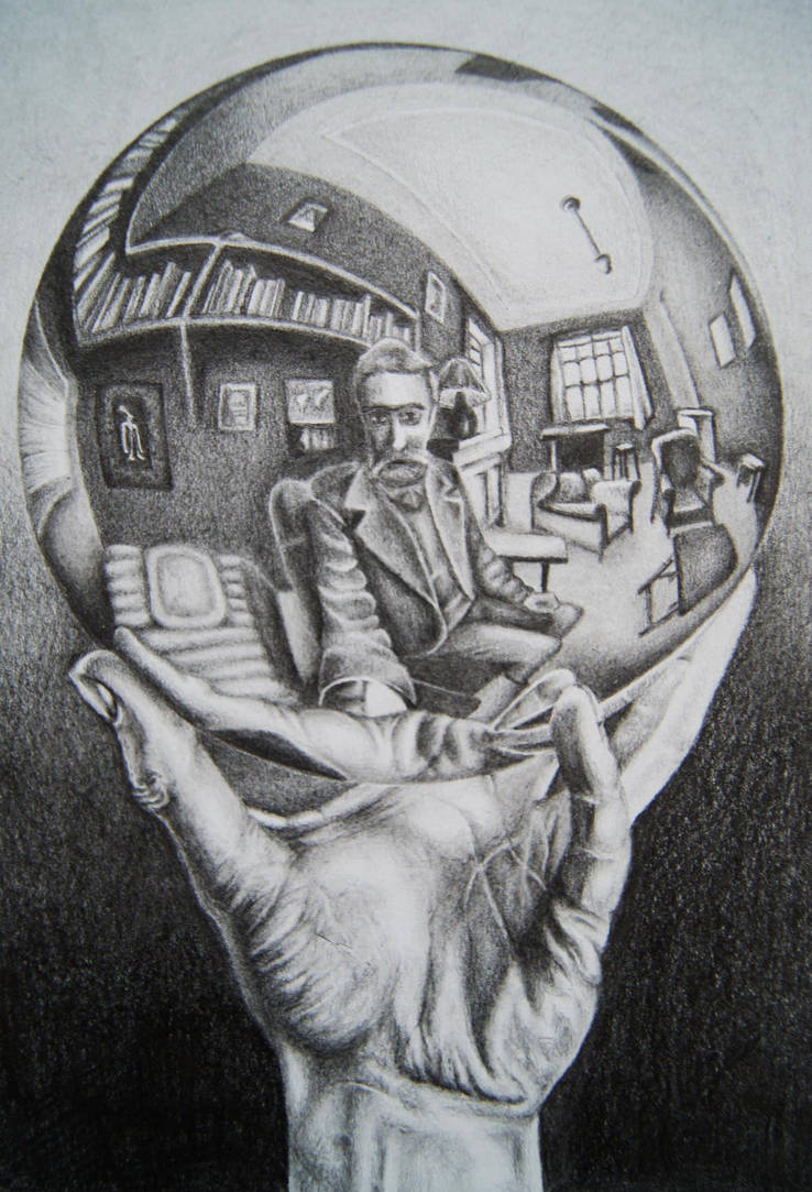 M. C. Escher, Hand with Reflecting Sphere by BorColor on DeviantArt