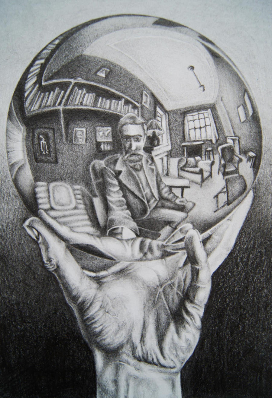 M. C. Escher, Hand with Reflecting Sphere