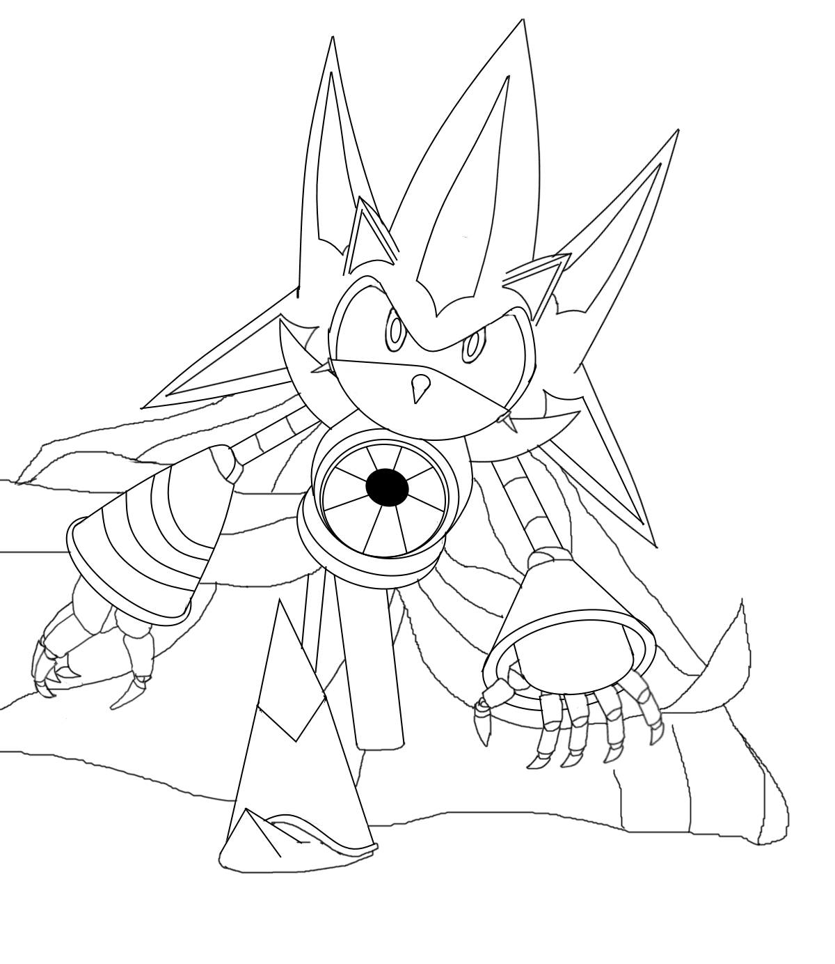 Neo Metal Sonic coloring page, printable Neo Metal Sonic