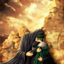 Roghaye and Zainab in ruin of Sham