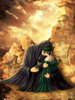 Roghaye and Zainab in ruin of Sham