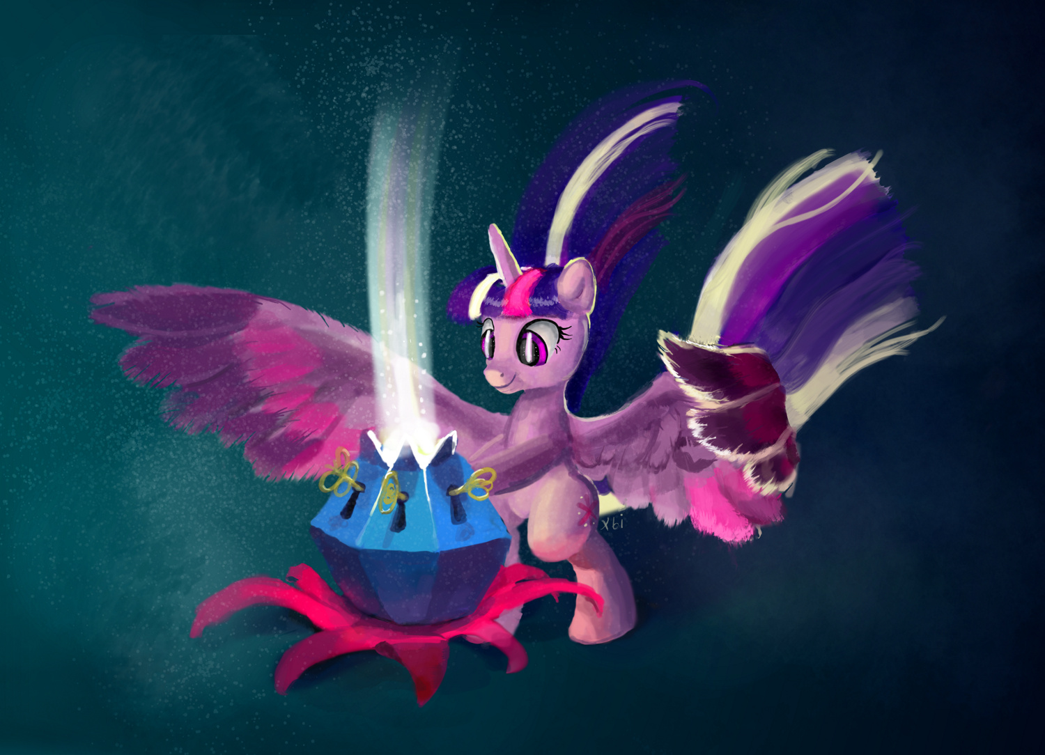 Twilight Sparkle Rainbow Version opens mystery box