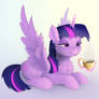 Morning Twilight Sparkle with cup of coffee