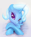Trixie is on soft surface and is looking at you