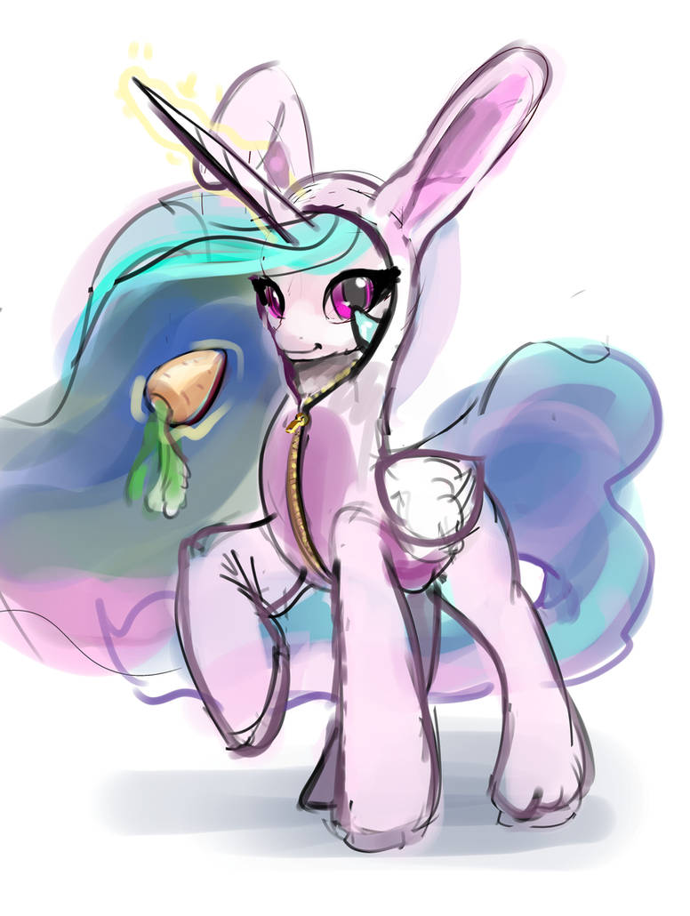 Celestia in bunny costume by xbi on DeviantArt