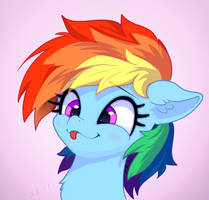 Rainbow Dash Tongue Out Cute Portrait :P