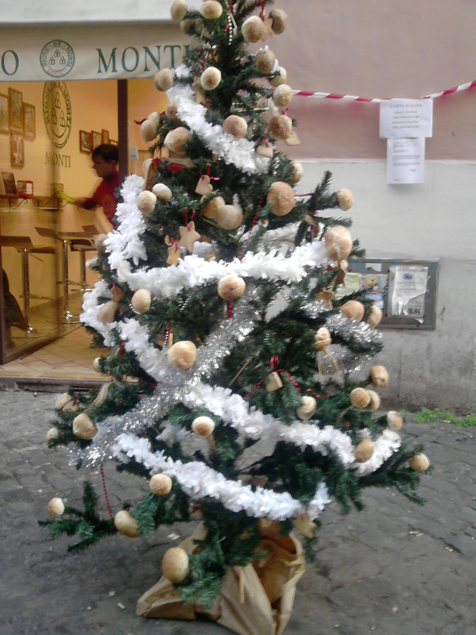 Christmas tree decored with bread