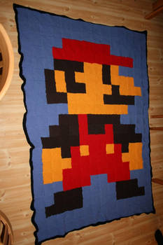 Knitted Mario blanket