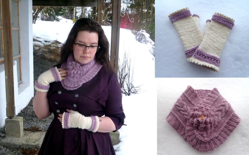 Jane Austen inspired cowl and mittens