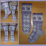 Purple and white fair-isle Lilli socks