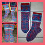 Kool Aid dyed fair-isle Snow Lily socks