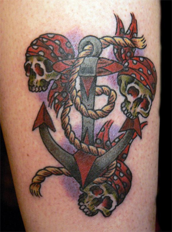 Skulls and Anchor Tattoo