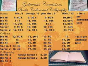 Gobennas' Comission Sheet- Books, Codices ...