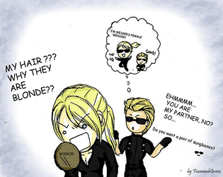 Why Jill is blonde in re5...