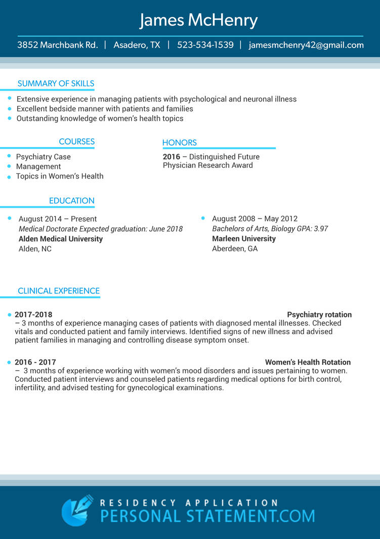 Residency Application CV Sample By Samplesexample098 On DeviantArt