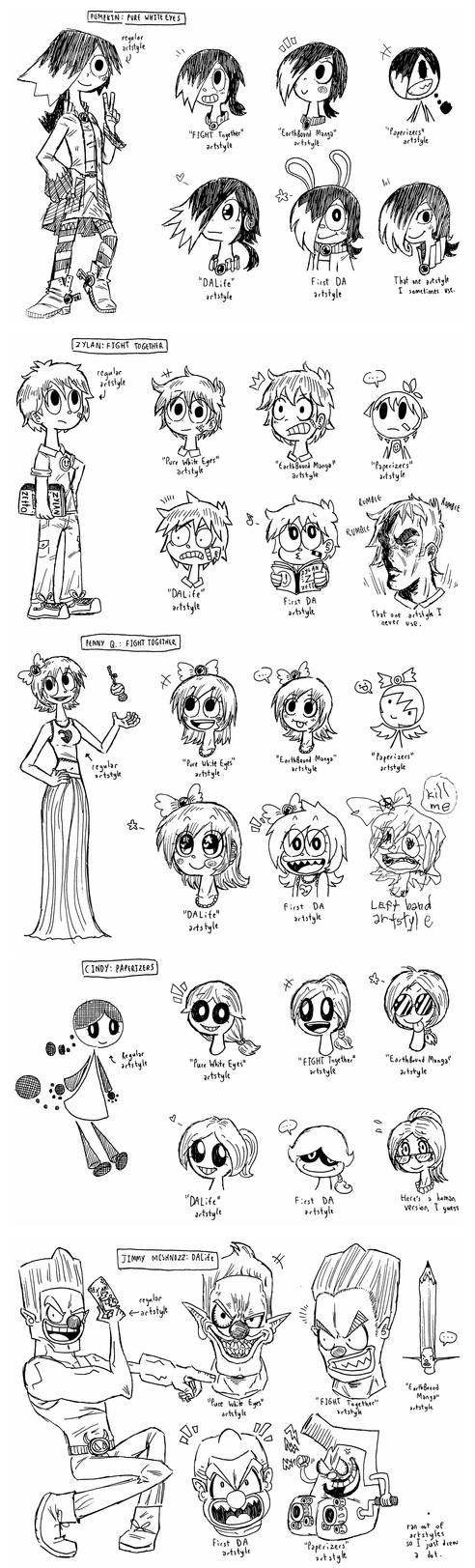 Multiple Characters in Multiple Artstyles by Josh-S26 on DeviantArt