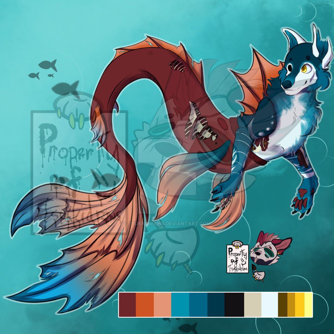Mer-Wolf Adopt by Tsukkidraws on DeviantArt