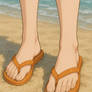 Olga's Orange Flip-Flops