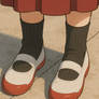 Rayna's Red Uwabaki Slippers