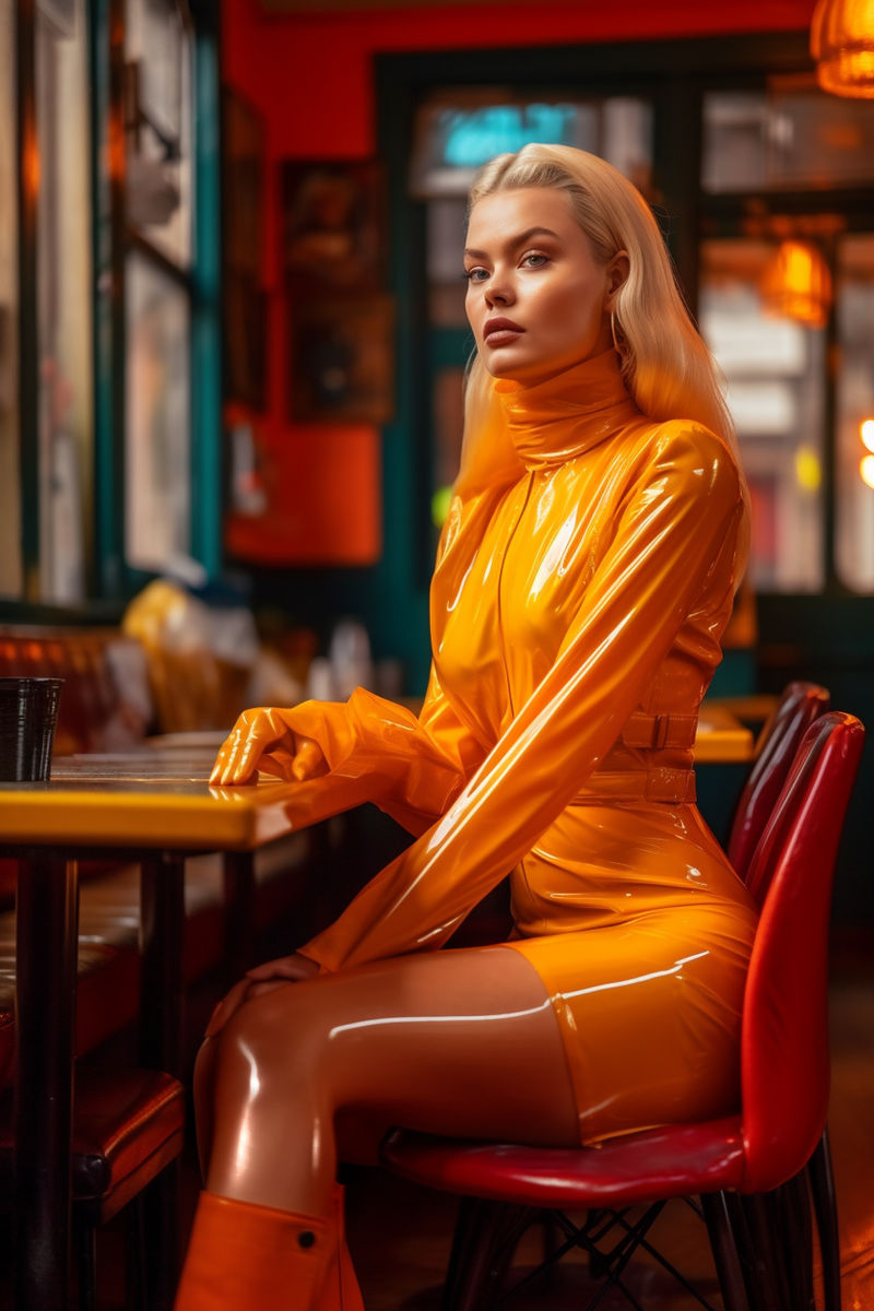 Latex cafe girl 01 by Chasmer on DeviantArt