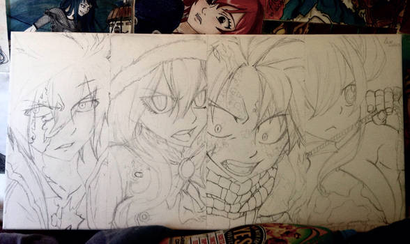 Gruvia and Nalu Painting wip