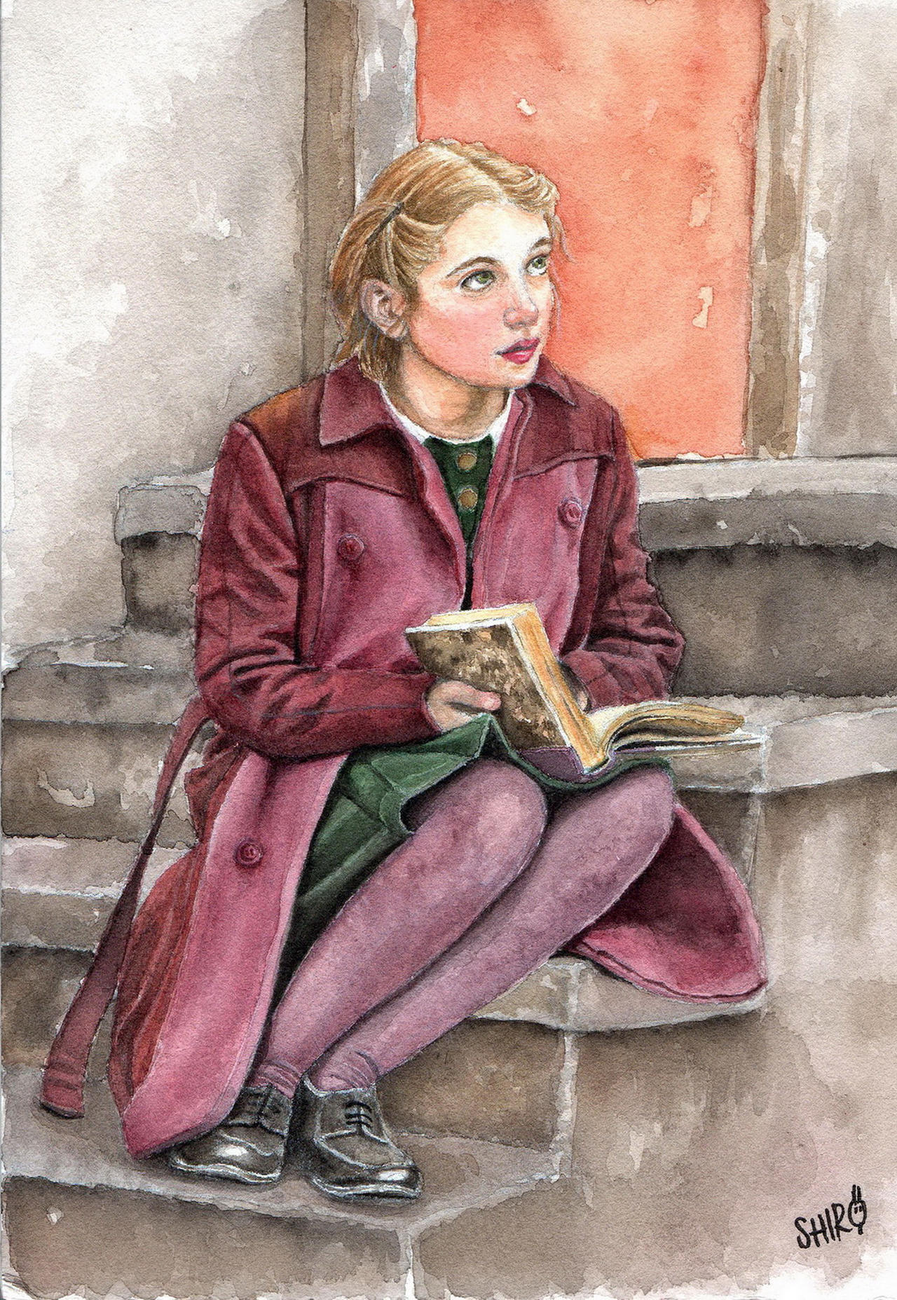 A Scene From The Book Thief - Liesel reading by Shirobaboon on DeviantArt
