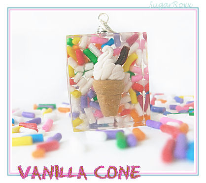 Vanilla cone and Flake bar