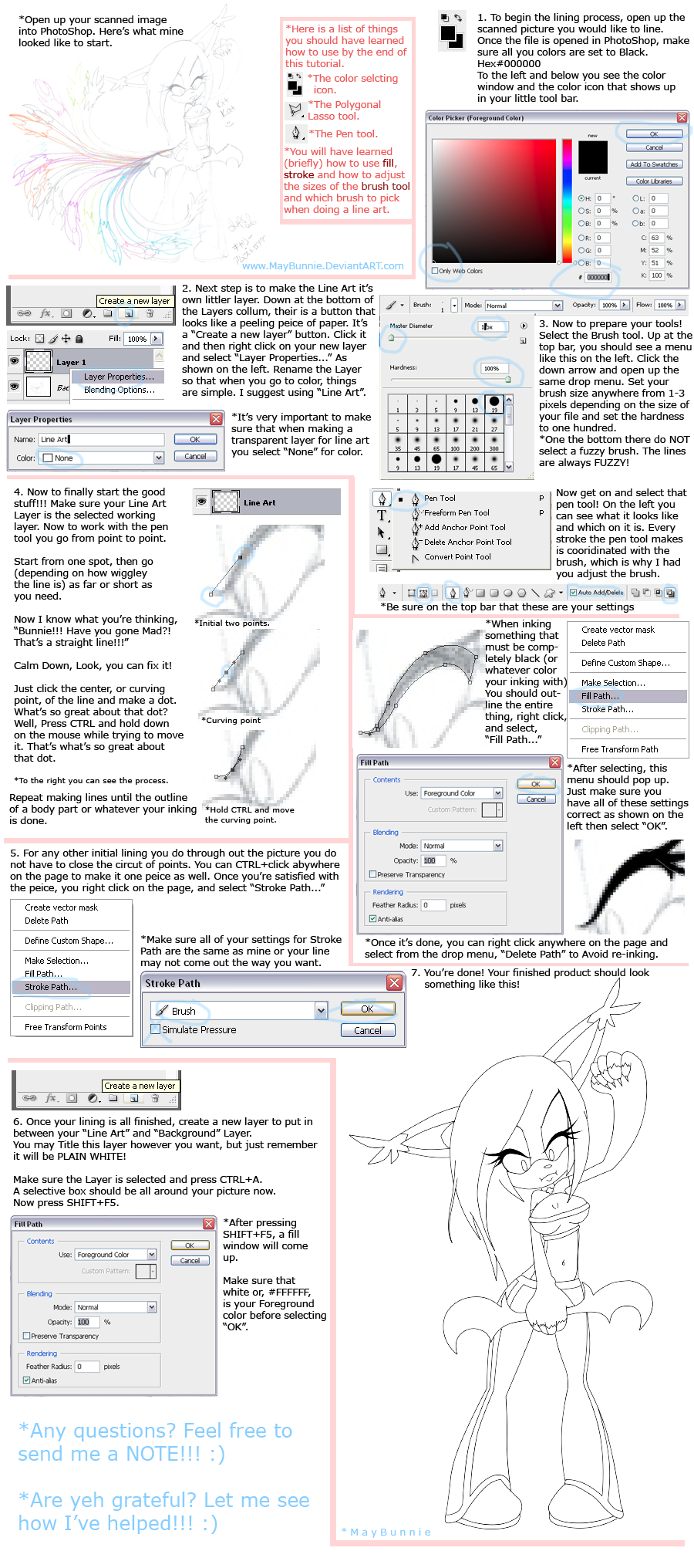 Line Art Tutorial:  PhotoShop