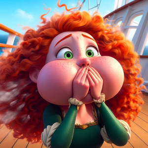 Merida puffy cheeks ai art 