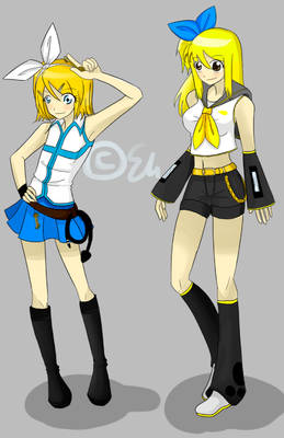 Lucy Heartphilia and Rin Kagamine crossover