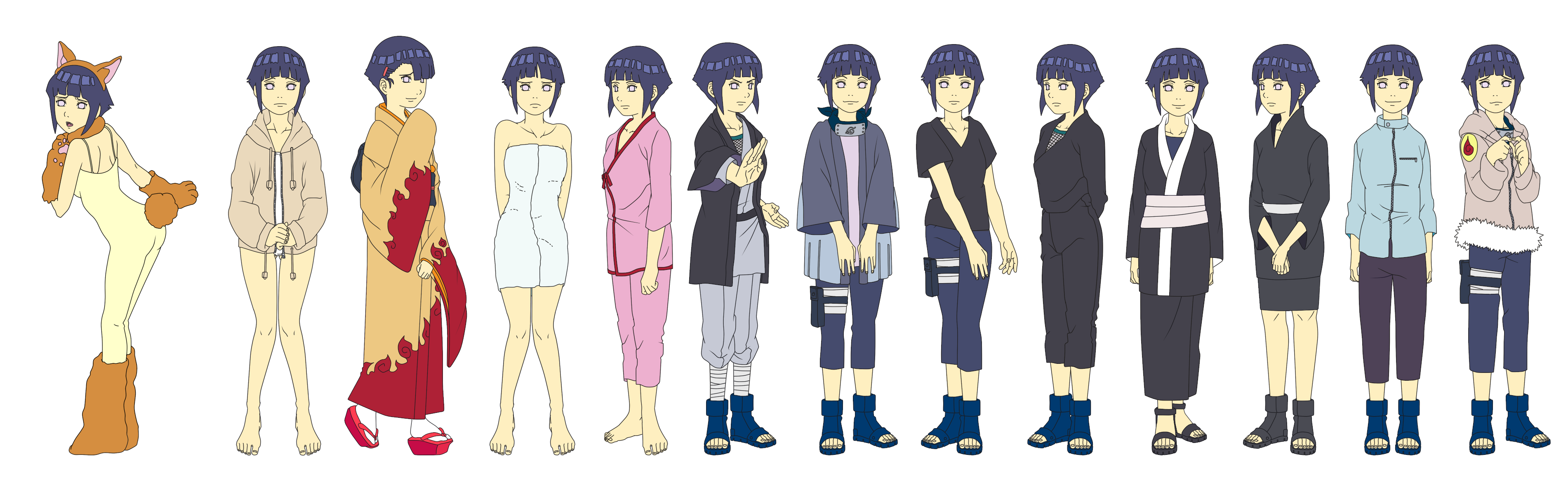 Hinata Hyuuga Outfit Color NARUTO