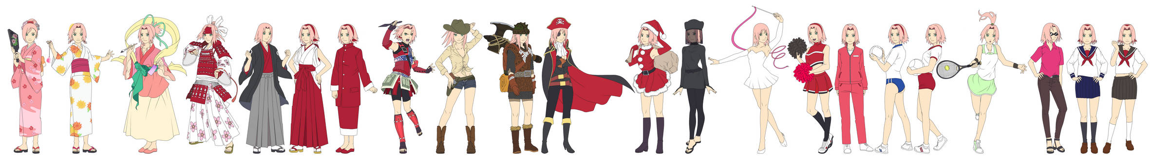 Sakura Haruno Outfit Color NARUTO SHIPPUUDEN 02