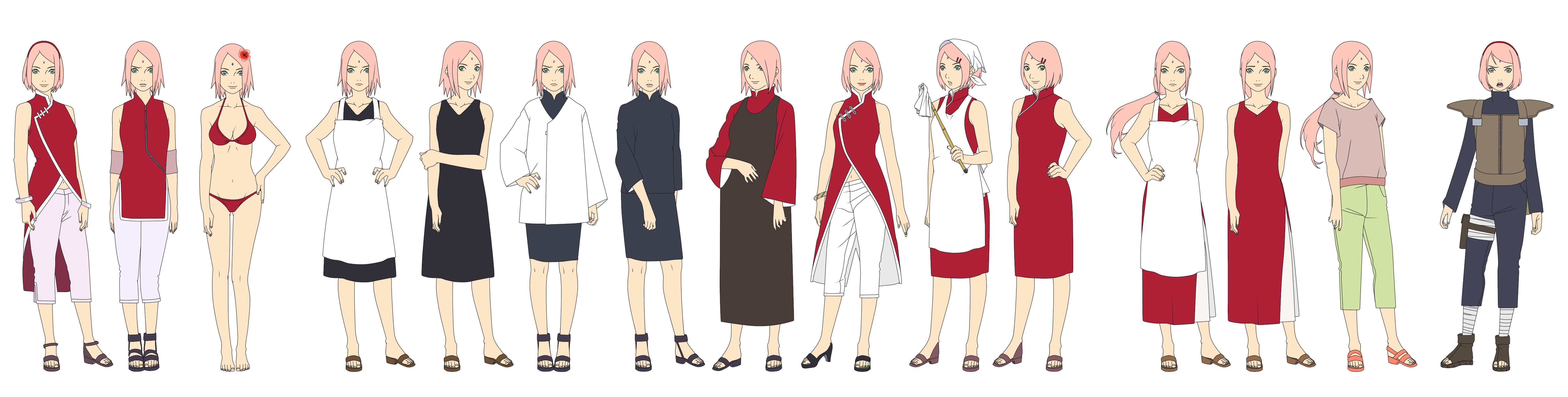 Sakura Haruno New Era 2 Outfit Color by SunakiSabakuno on DeviantArt