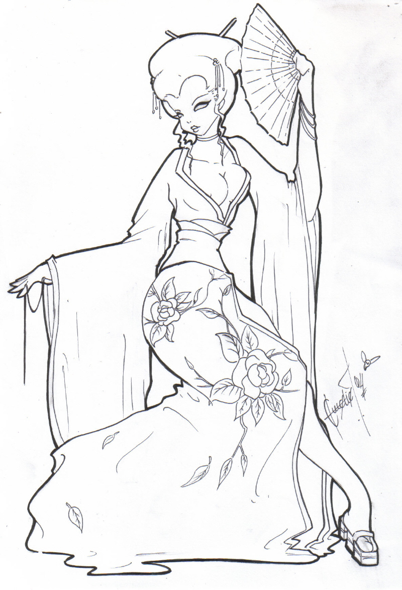 Geisha - lineart