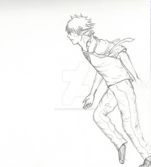 sketching Nero running