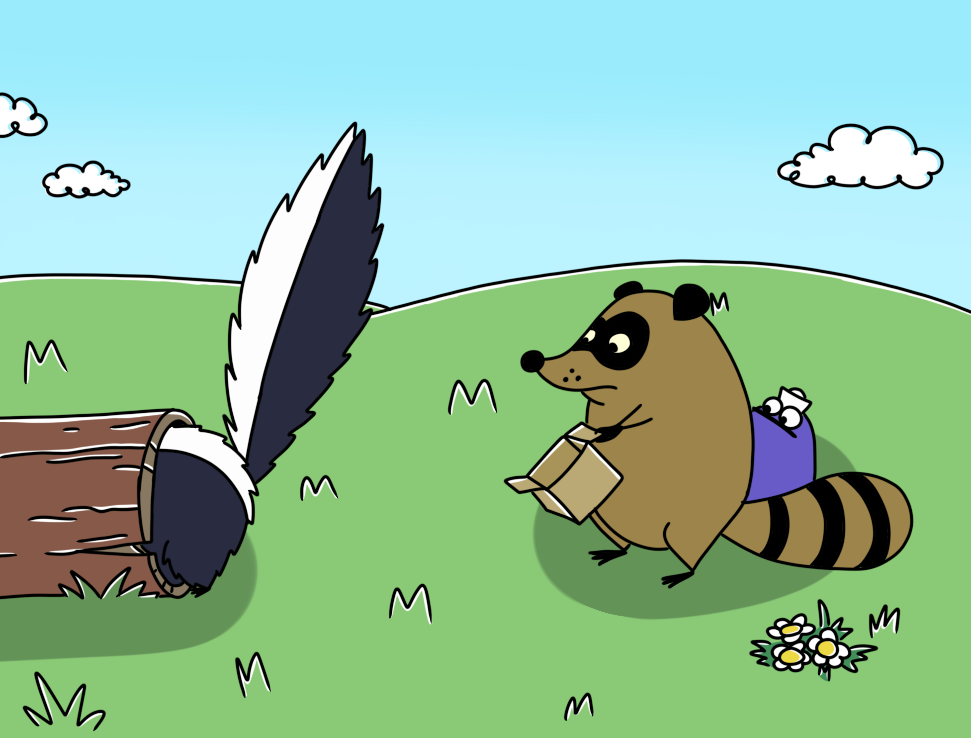 Regular Show Fart Racoon Skunk farts on Raccoon and Quack by MarleighMar on DeviantArt