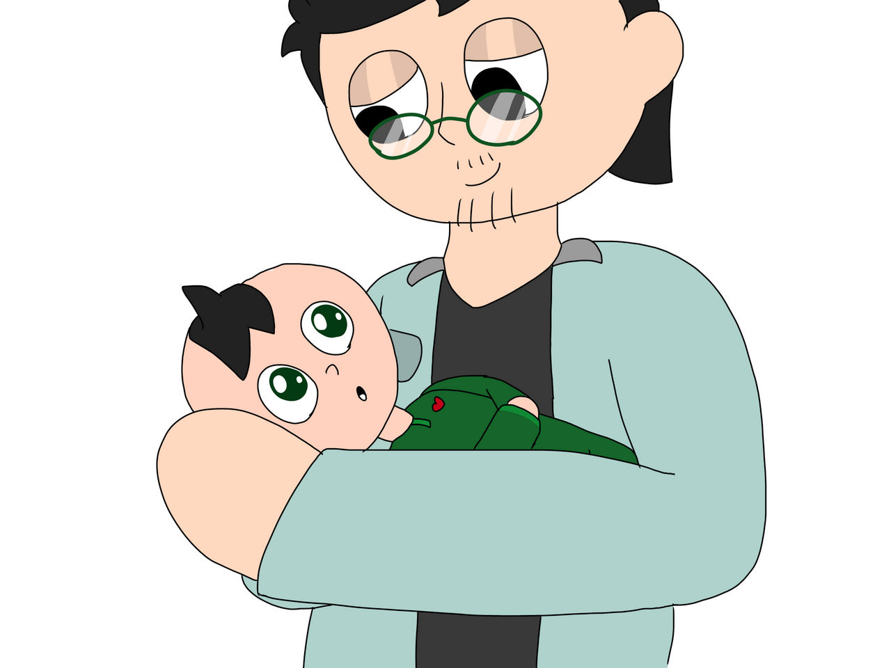 Dan-Dan being cute (redrawn)