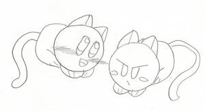 Cat Kirby and Cat Meta Knight