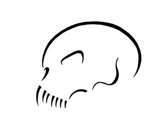 MF - Skull - line art with teeth - side