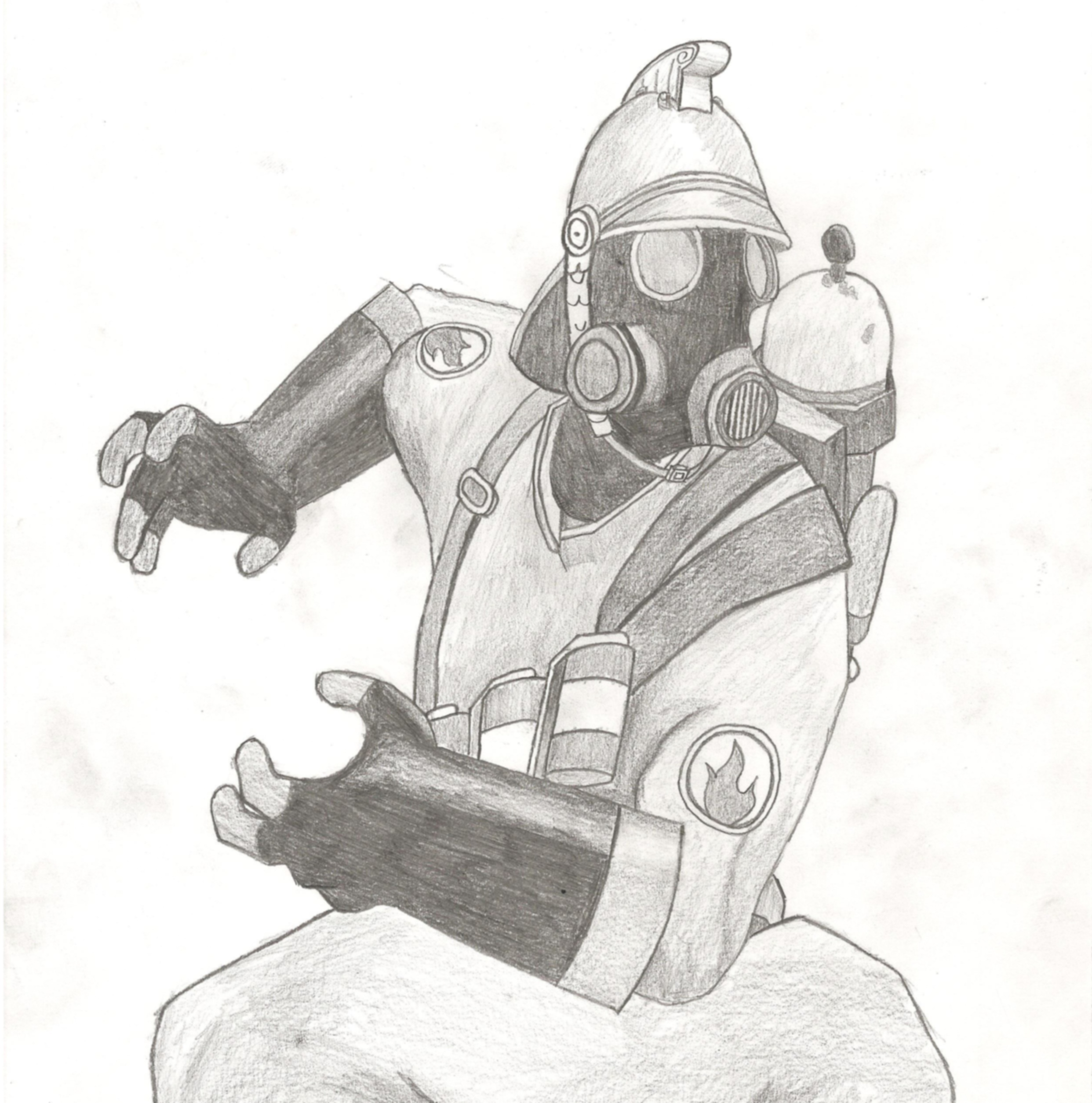 The pyro (sketch) by NoPony-Special on DeviantArt