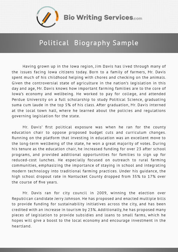 Sample of Political Biography by BiographySamplesAU on DeviantArt