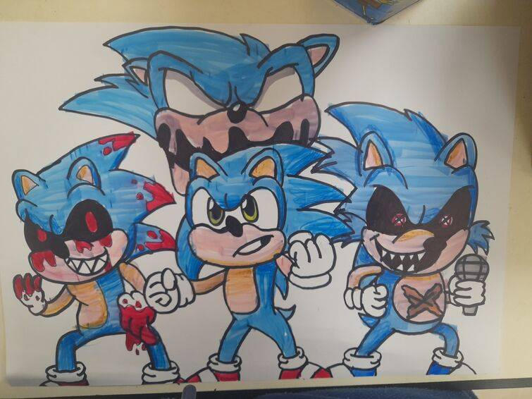 sonicartist, sonic.exe, fanart / Lord X Sketch Page - pixiv