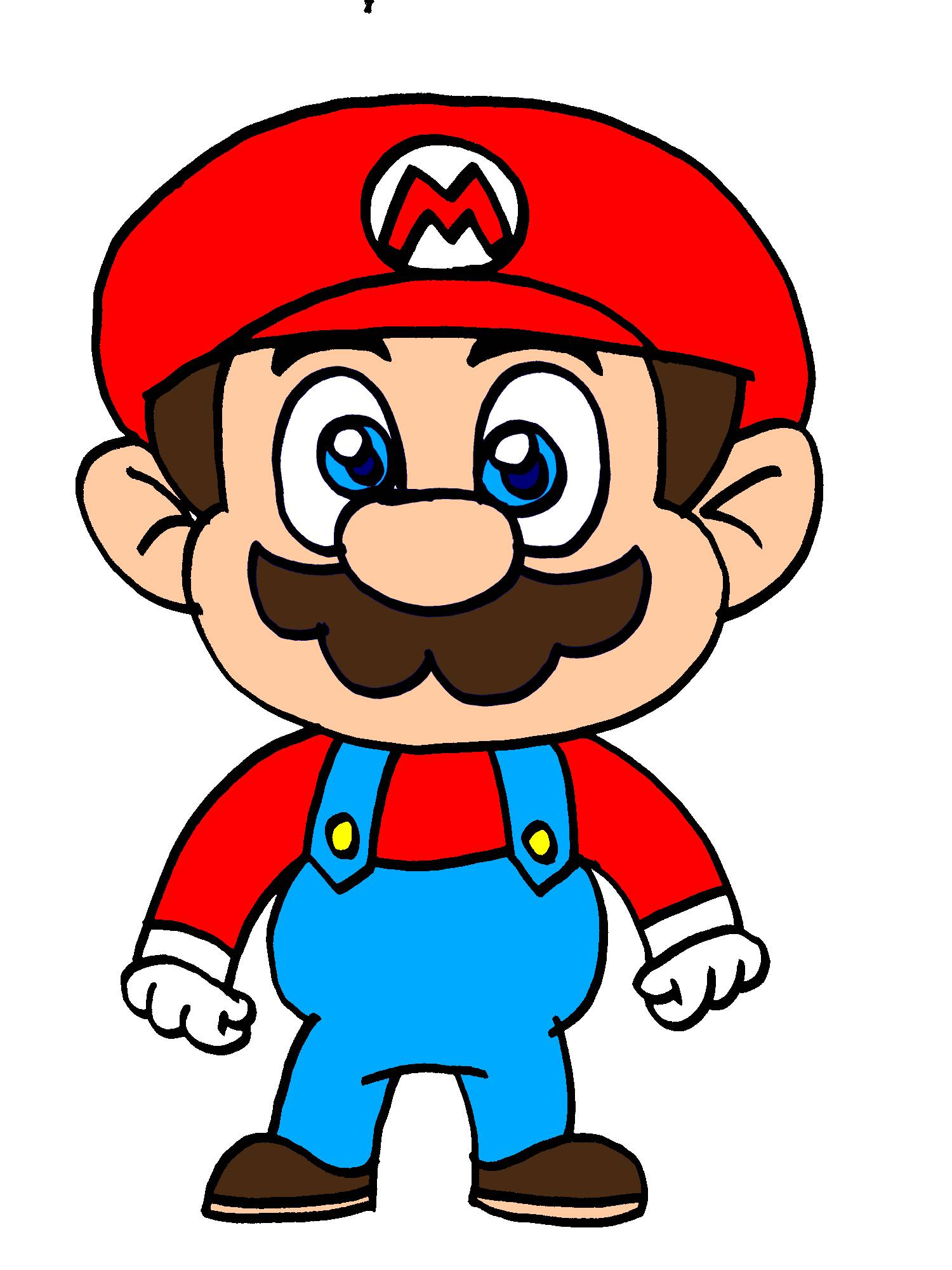 Mario Drawing Advanced My drawing of Mario by EvyOriginal on DeviantArt
