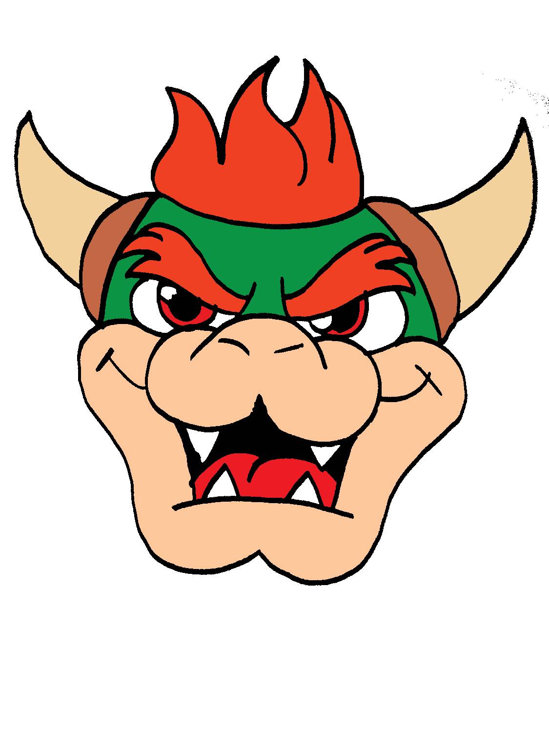 How To Draw Bowsers Face