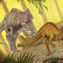 Alosaurus y Camptosaurio
