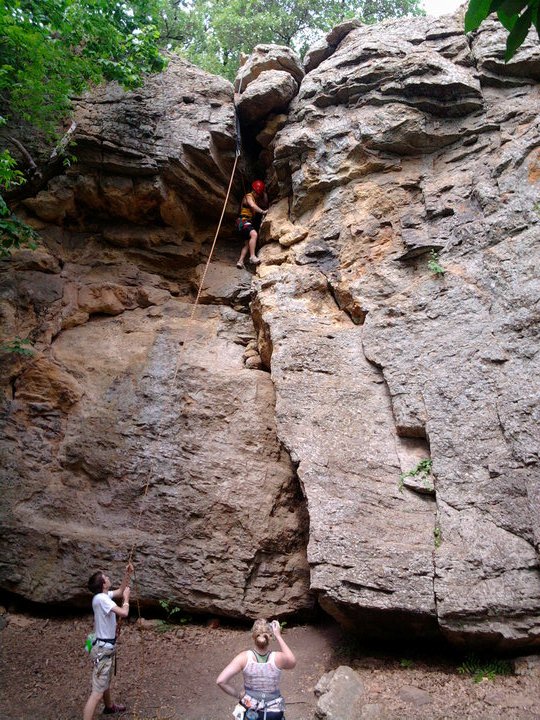 Justine outdoor climbing